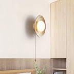 Vephair Bowl-Frame Travertine Wall Light