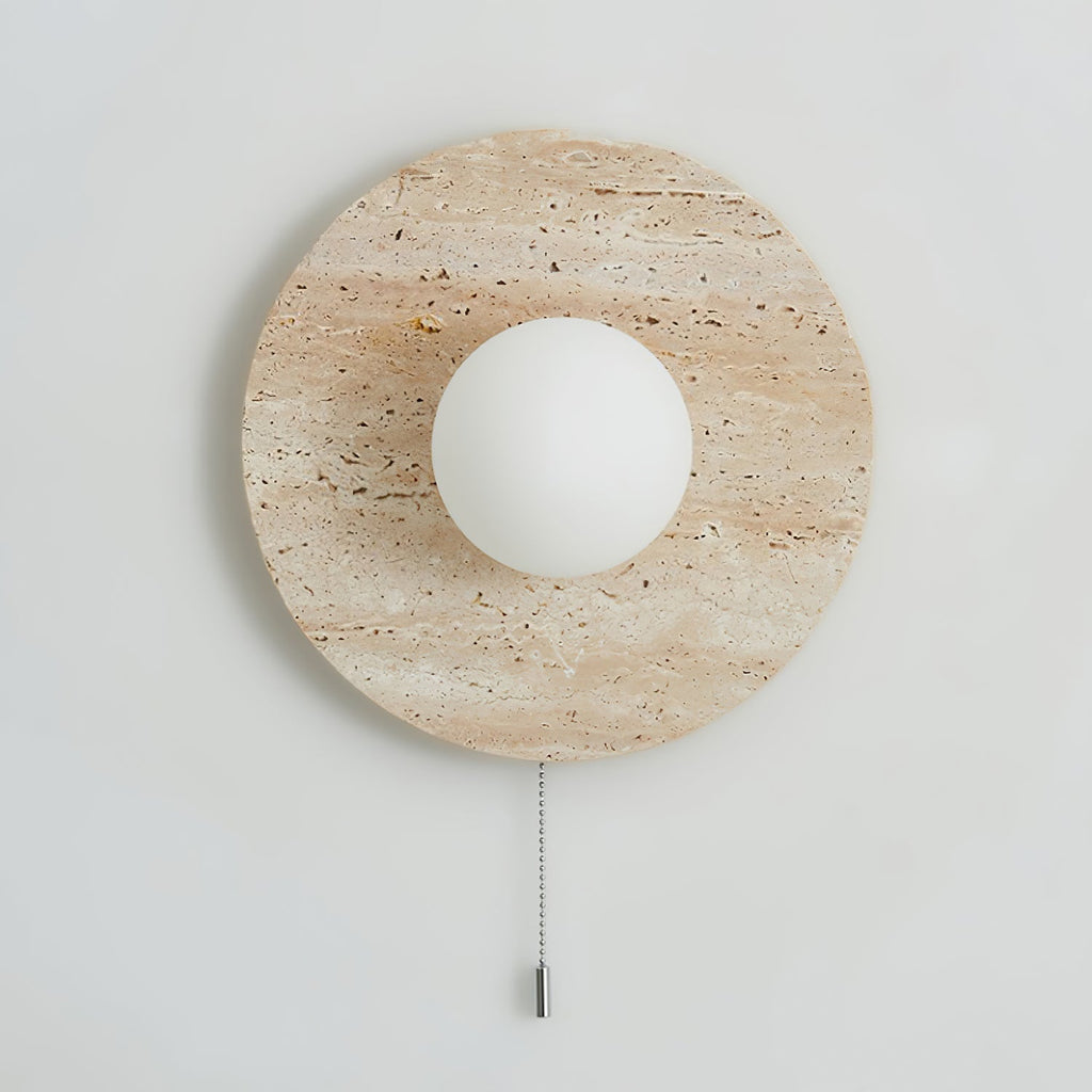 Vephair Bowl-Frame Travertine Wall Light