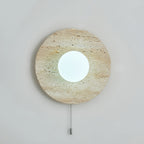 Vephair Bowl-Frame Travertine Wall Light