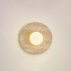 Vephair Bowl-Frame Travertine Wall Light