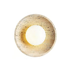 Vephair Bowl-Frame Travertine Wall Light
