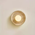 Vephair Bowl-Frame Travertine Wall Light