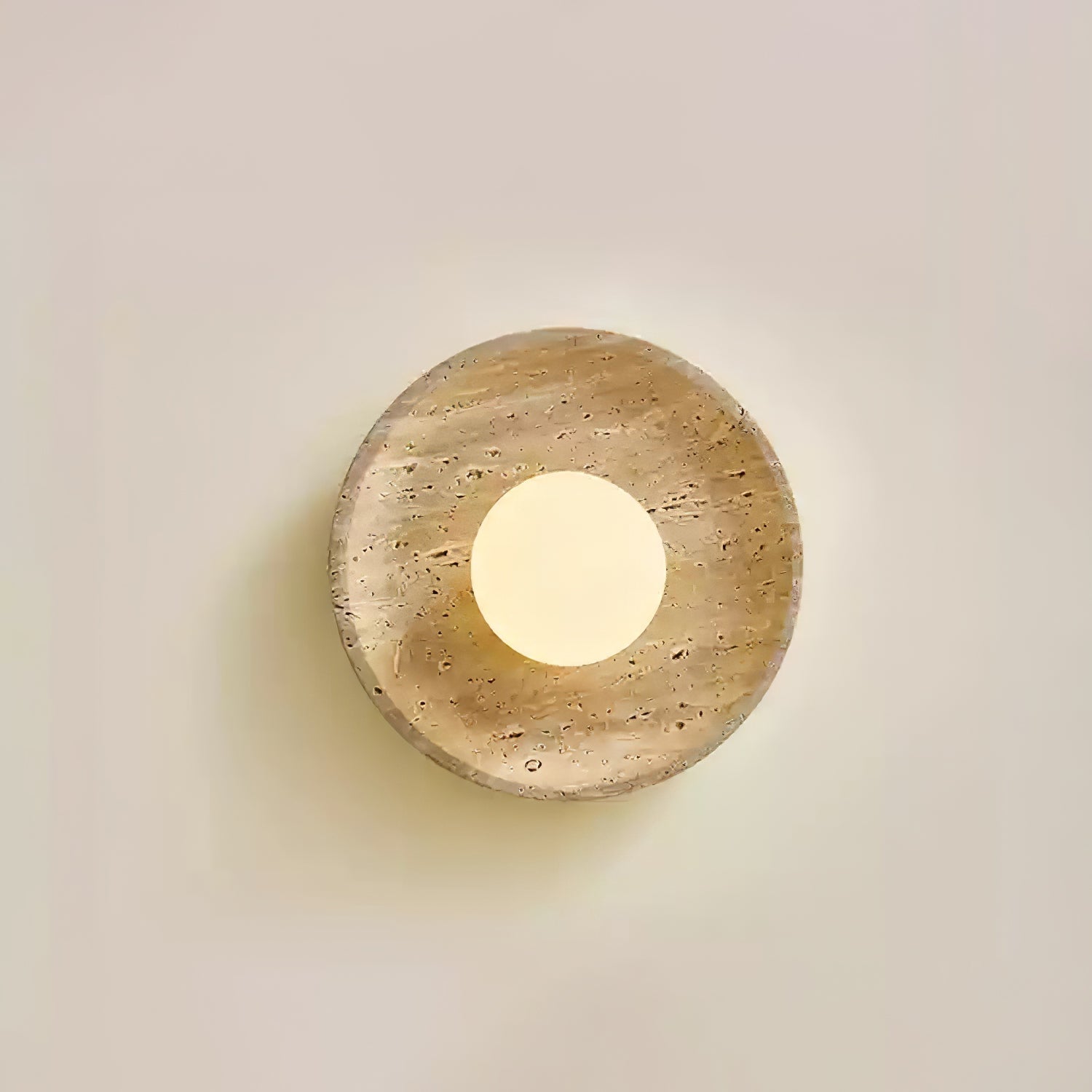 Vephair Bowl-Frame Travertine Wall Light