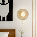 Vephair Bowl-Frame Travertine Wall Light