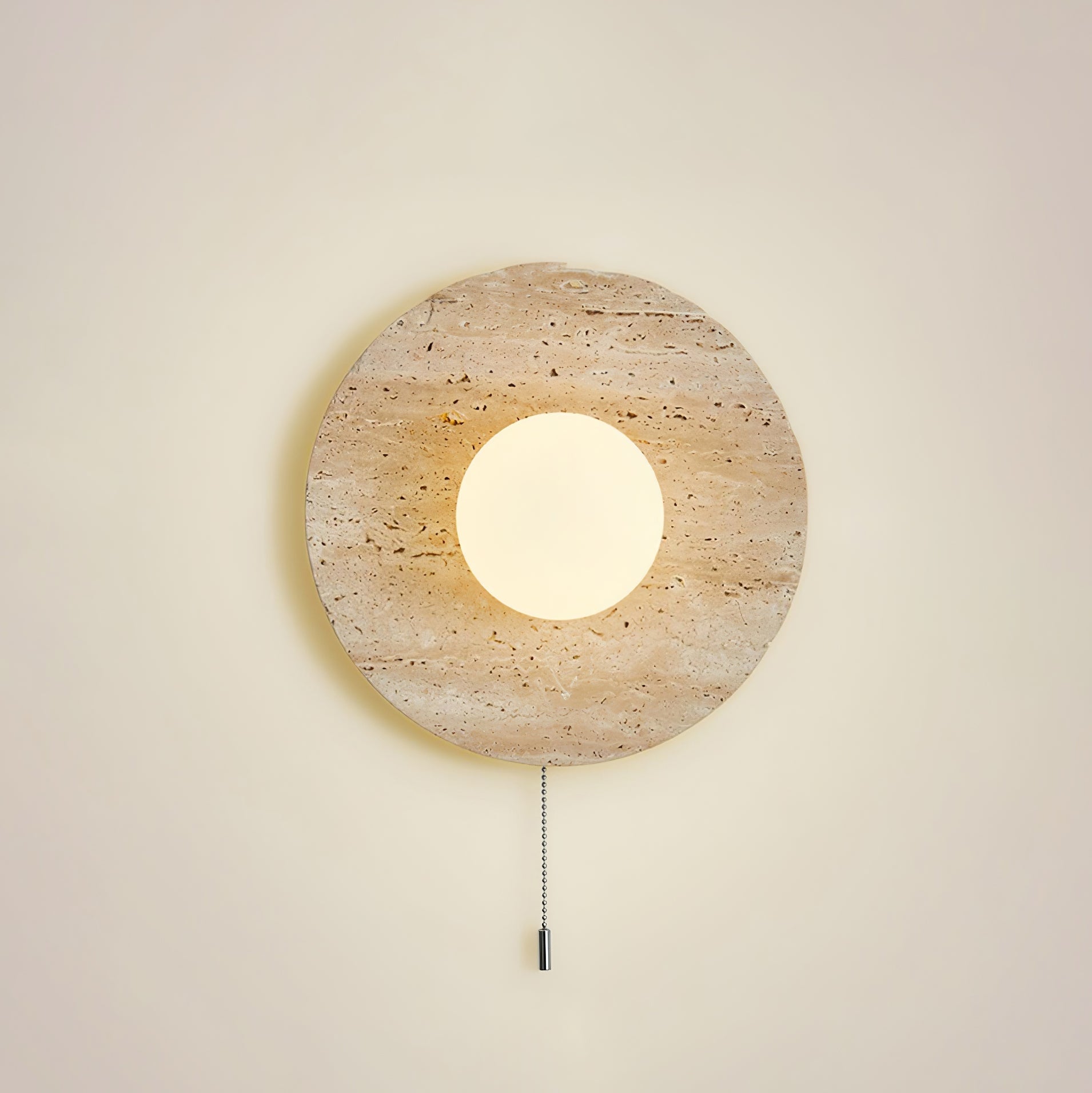 Vephair Bowl-Frame Travertine Wall Light