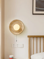 Vephair Bowl-Frame Travertine Wall Light