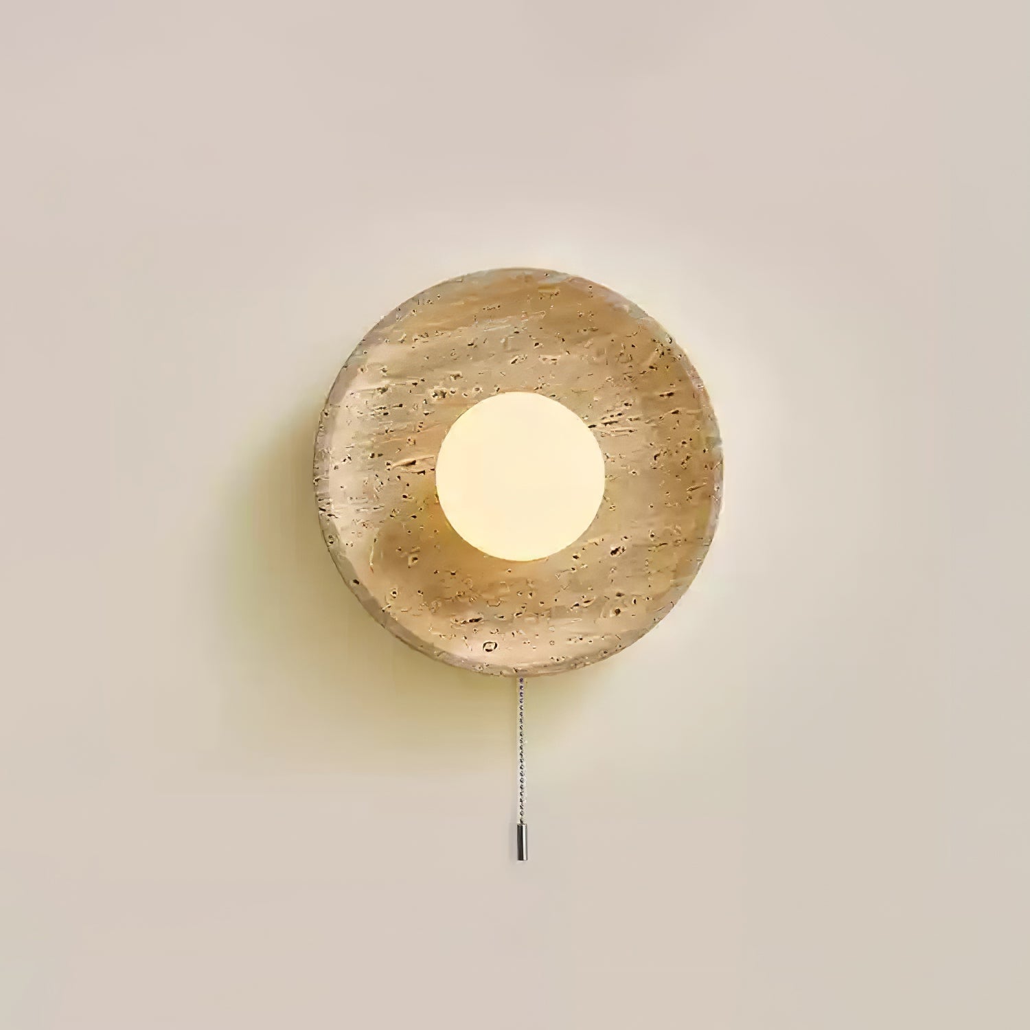 Vephair Bowl-Frame Travertine Wall Light