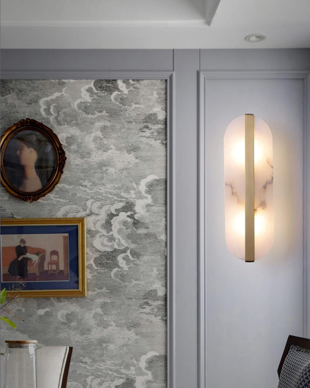 Calura Alabaster Double Light Wall Lamp