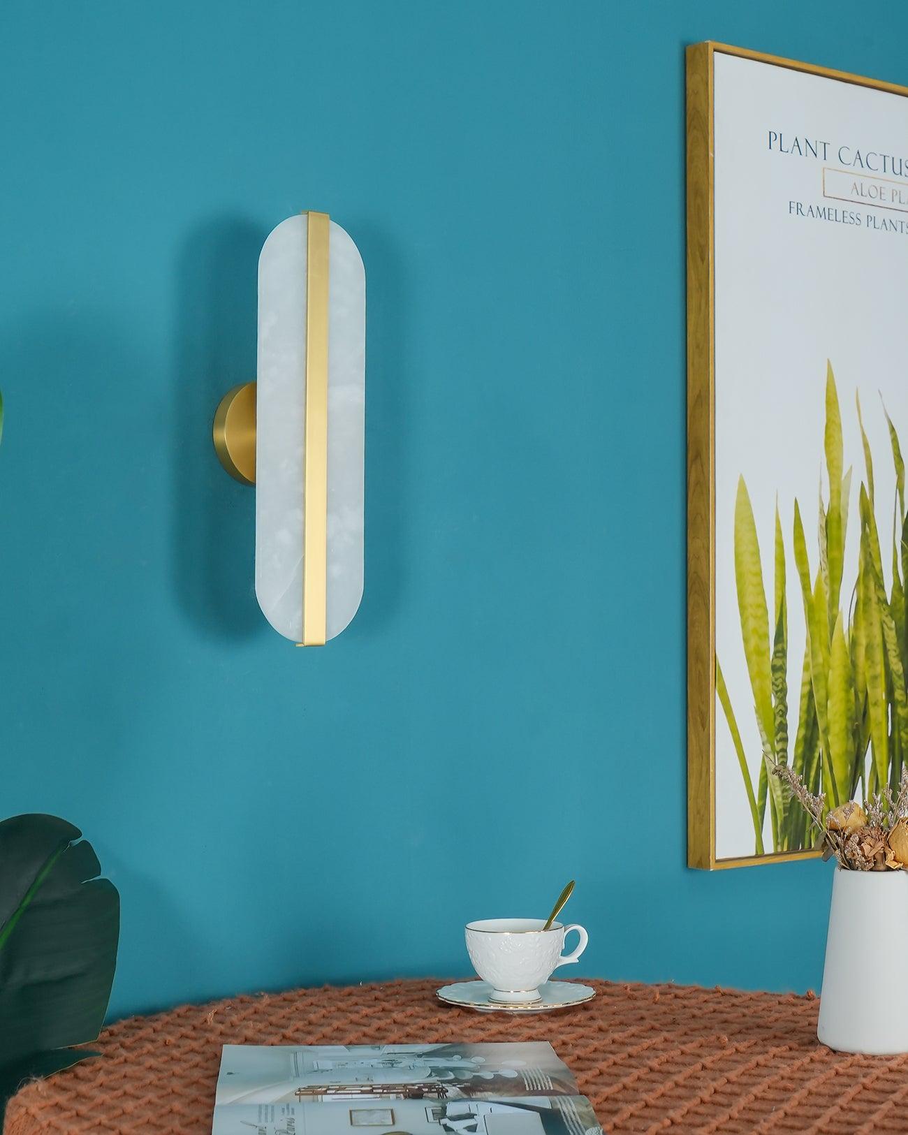 Calura Alabaster Double Light Wall Lamp