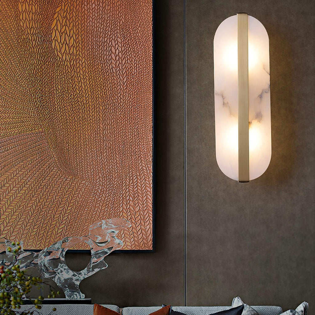 Calura Alabaster Double Light Wall Lamp