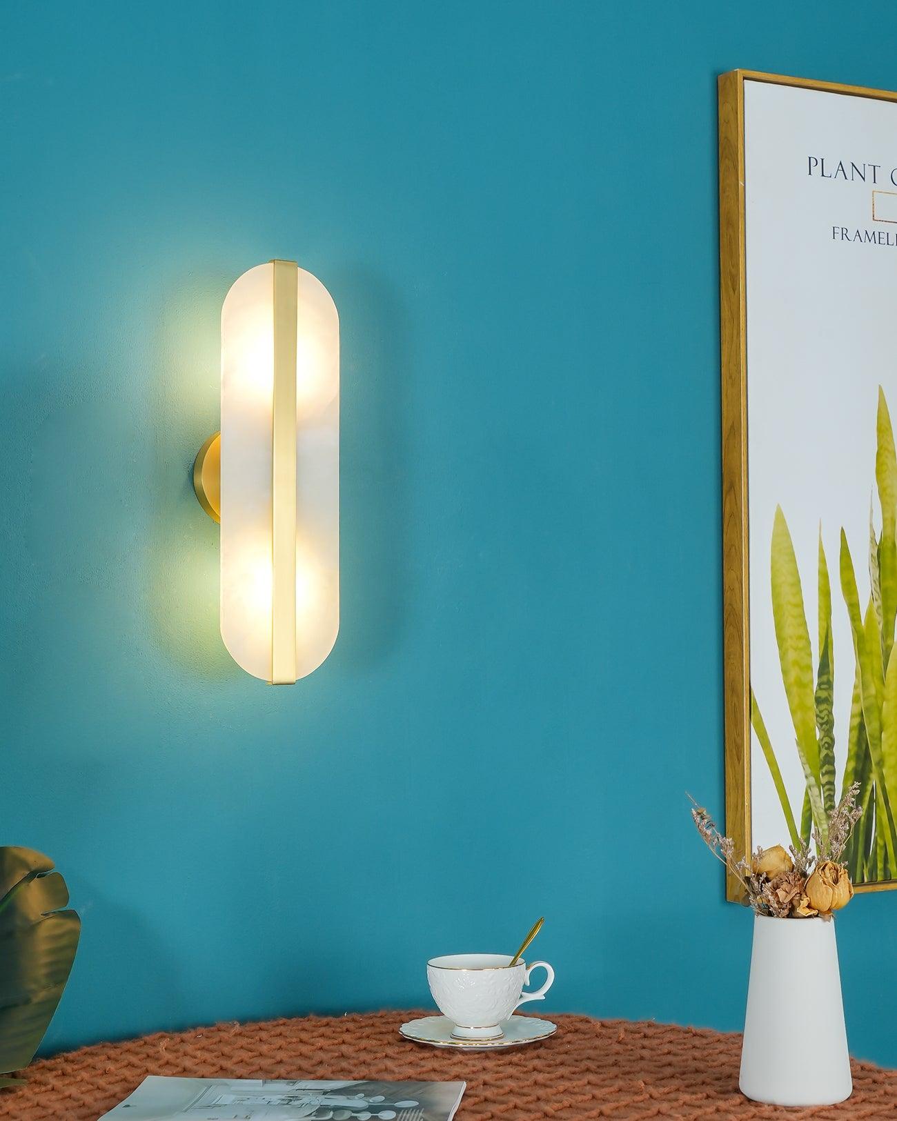 Calura Alabaster Double Light Wall Lamp