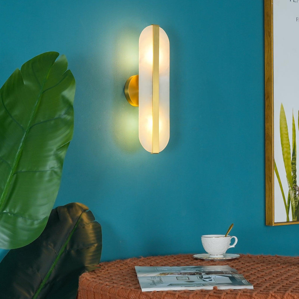 Calura Alabaster Double Light Wall Lamp