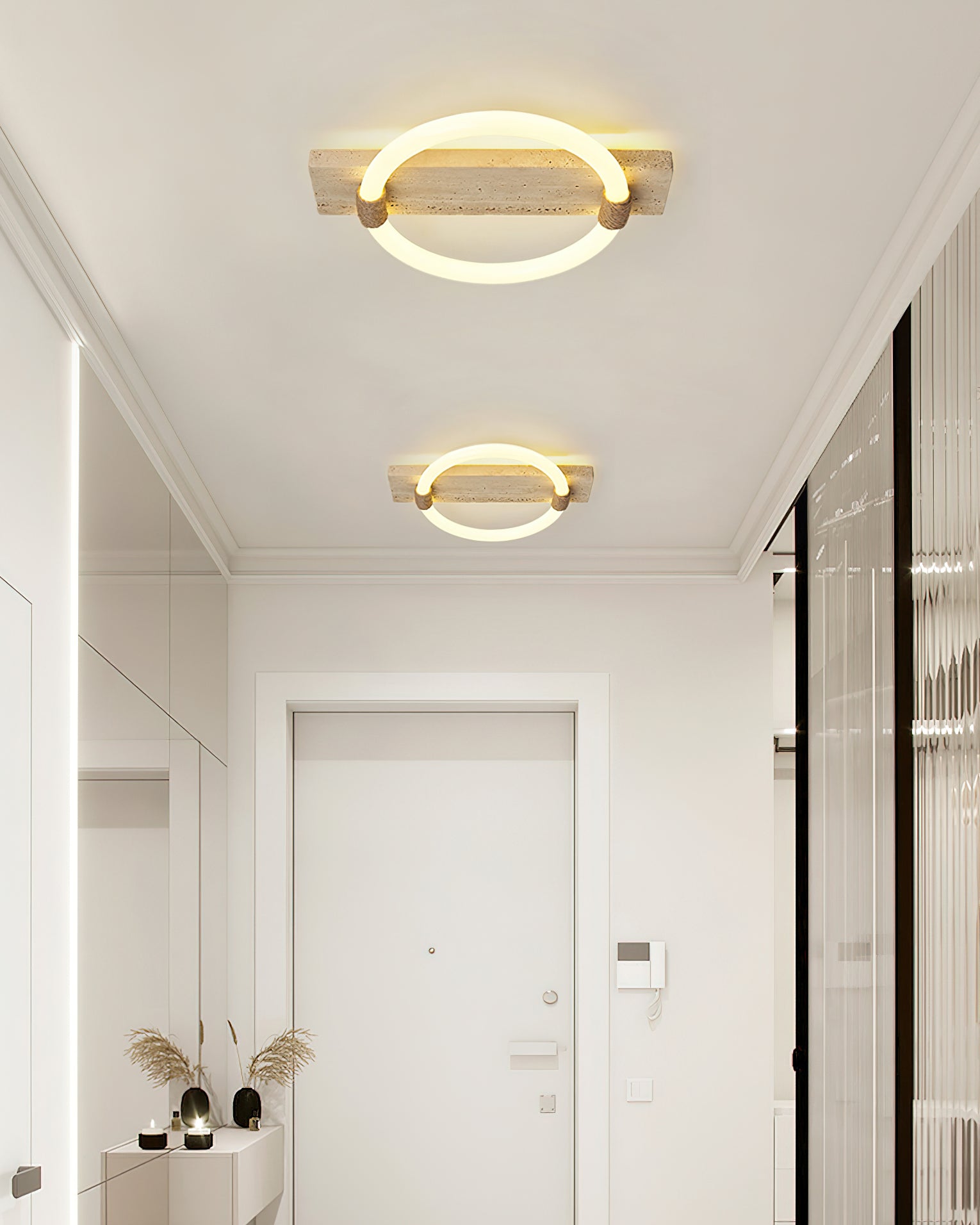 Elmaryra Ringed Travertine Wall Light