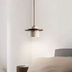 Elvaria Disc Cylinder Travertine Pendant Light