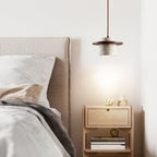 Elvaria Disc Cylinder Travertine Pendant Light