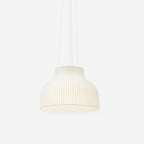 Pendant Light Silk Bell Shade Pleated Curved Modern Minimalist