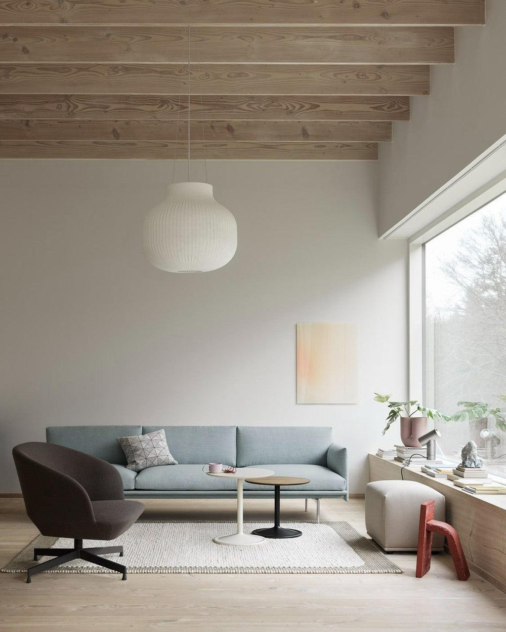 Pendant Light Silk Bell Shade Pleated Curved Modern Minimalist
