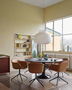 Pendant Light Silk Bell Shade Pleated Curved Modern Minimalist