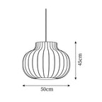 Pendant Light Silk Bell Shade Pleated Curved Modern Minimalist