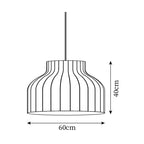 Pendant Light Silk Bell Shade Pleated Curved Modern Minimalist