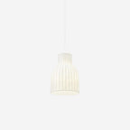 Pendant Light Silk Bell Shade Pleated Curved Modern Minimalist
