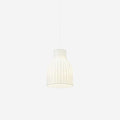 Pendant Light Silk Bell Shade Pleated Curved Modern Minimalist