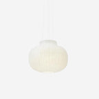 Pendant Light Silk Bell Shade Pleated Curved Modern Minimalist