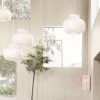 Pendant Light Silk Bell Shade Pleated Curved Modern Minimalist