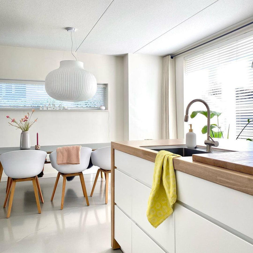 Pendant Light Silk Bell Shade Pleated Curved Modern Minimalist