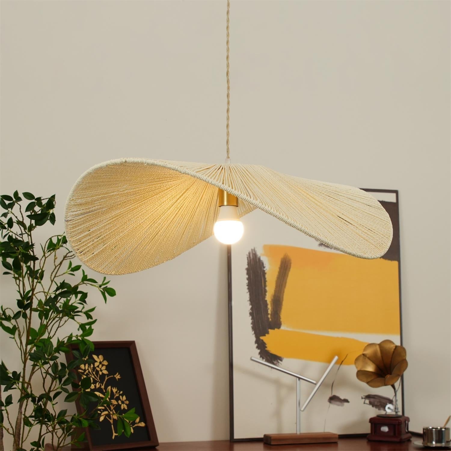 Solara Handwoven Natural Rattan Pendant Light
