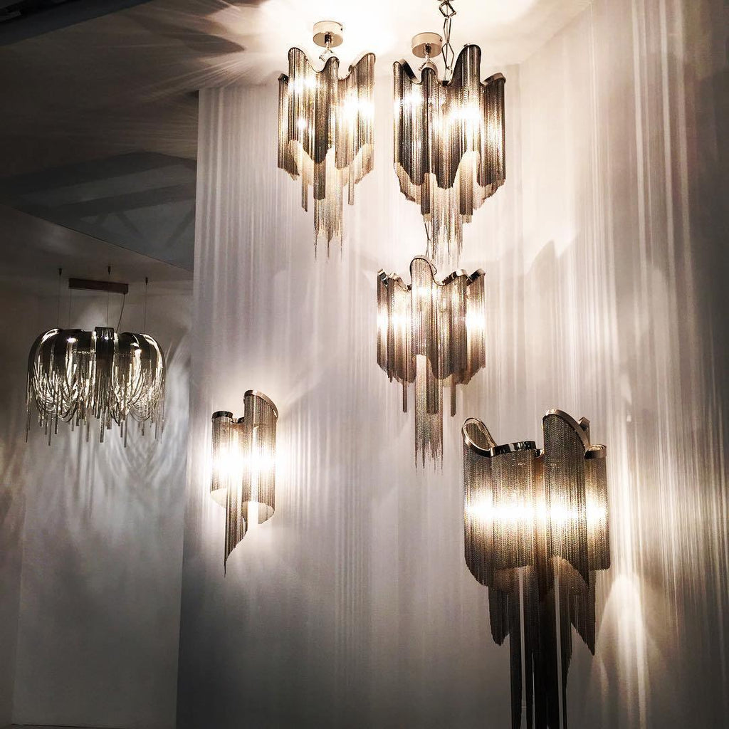 Lustra Pendant Lamp Stream Chain Nickel