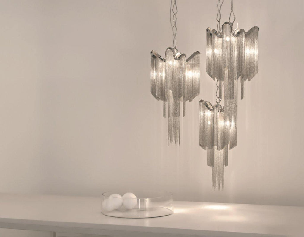 Lustra Pendant Lamp Stream Chain Nickel