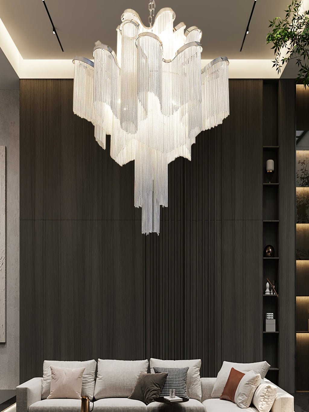 Lustra Pendant Lamp Stream Chain Nickel