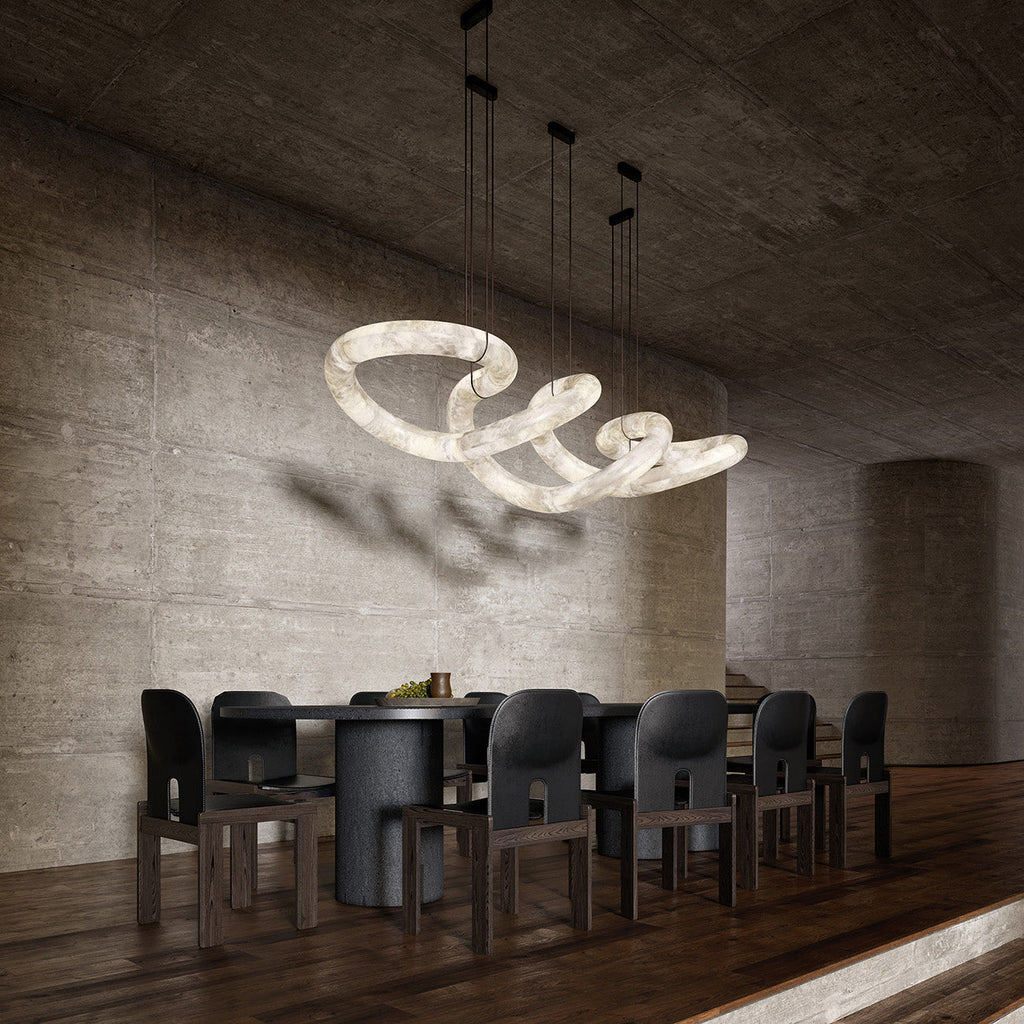 Utalyra Curved Alabaster Pendant Light