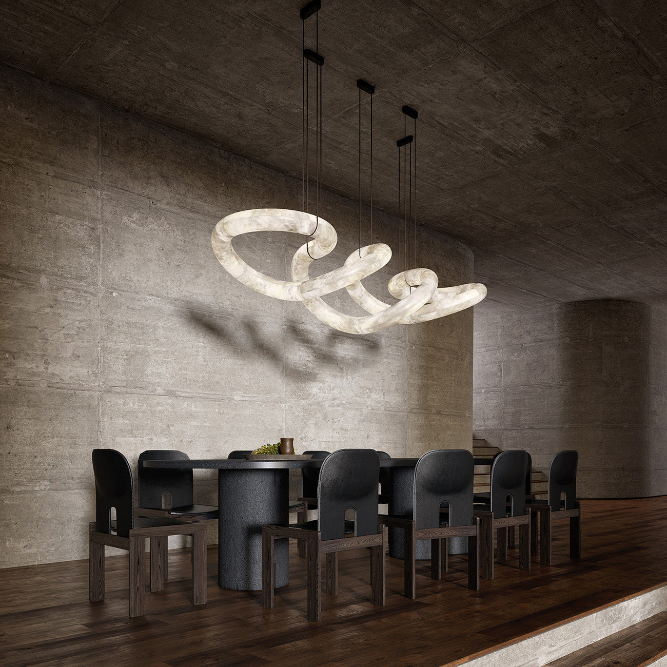 Utalyra Curved Alabaster Pendant Light
