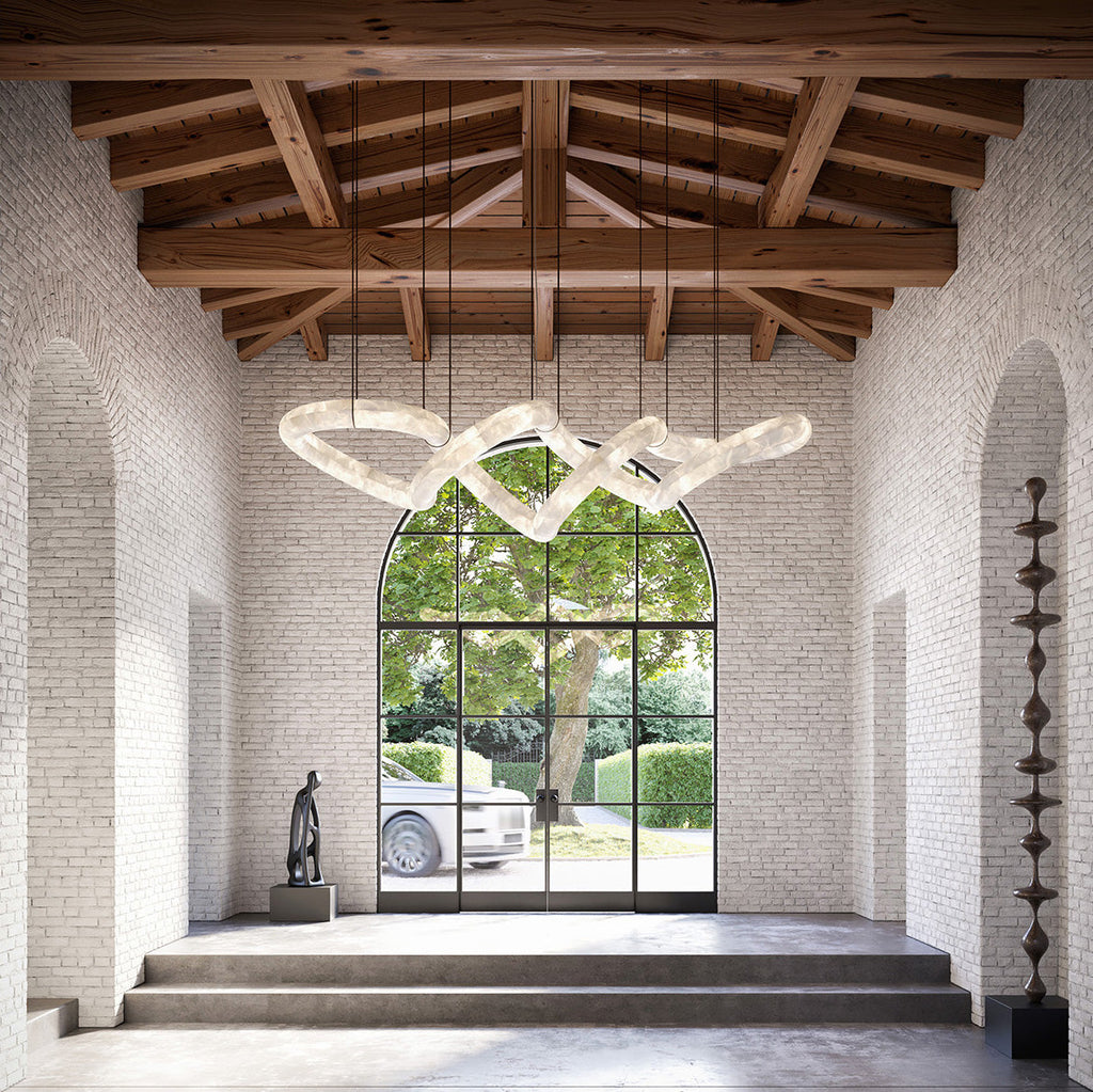 Utalyra Curved Alabaster Pendant Light