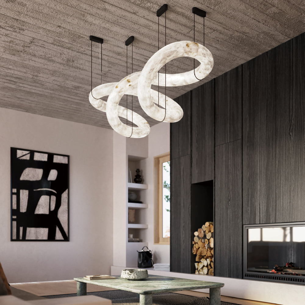 Utalyra Curved Alabaster Pendant Light
