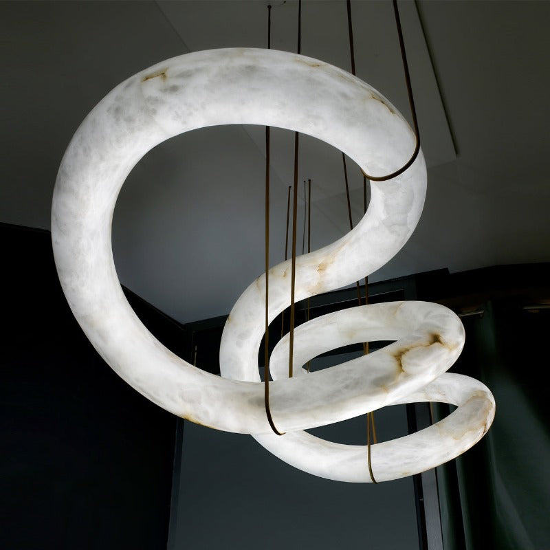 Utalyra Curved Alabaster Pendant Light