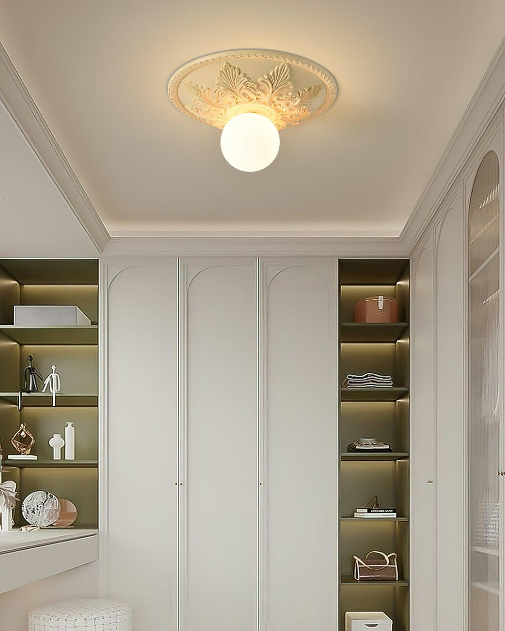 Ceiling Light Resin Canopy Glass Globe Classic Ornate
