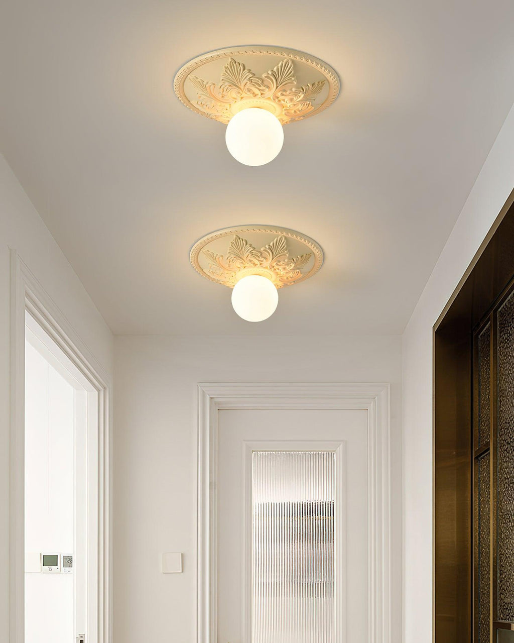 Ceiling Light Resin Canopy Glass Globe Classic Ornate