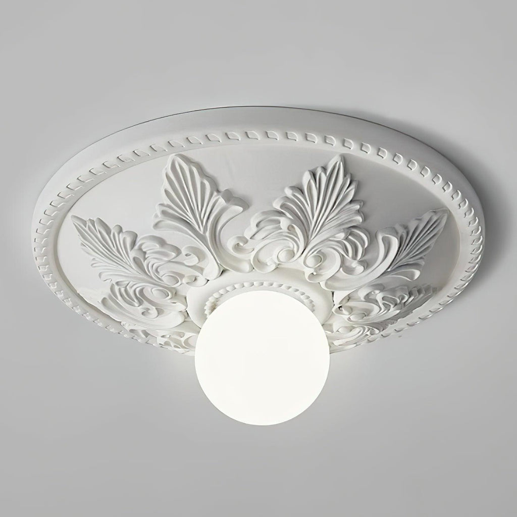 Ceiling Light Resin Canopy Glass Globe Classic Ornate