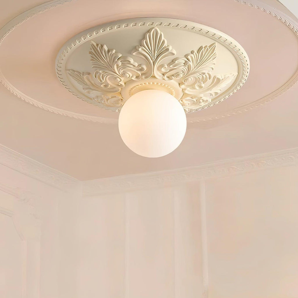 Ceiling Light Resin Canopy Glass Globe Classic Ornate