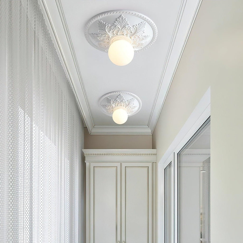 Ceiling Light Resin Canopy Glass Globe Classic Ornate