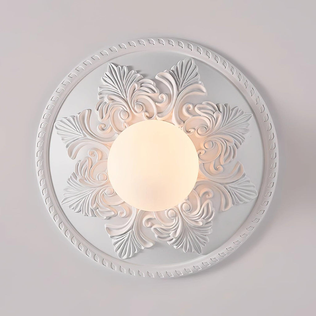 Ceiling Light Resin Canopy Glass Globe Classic Ornate