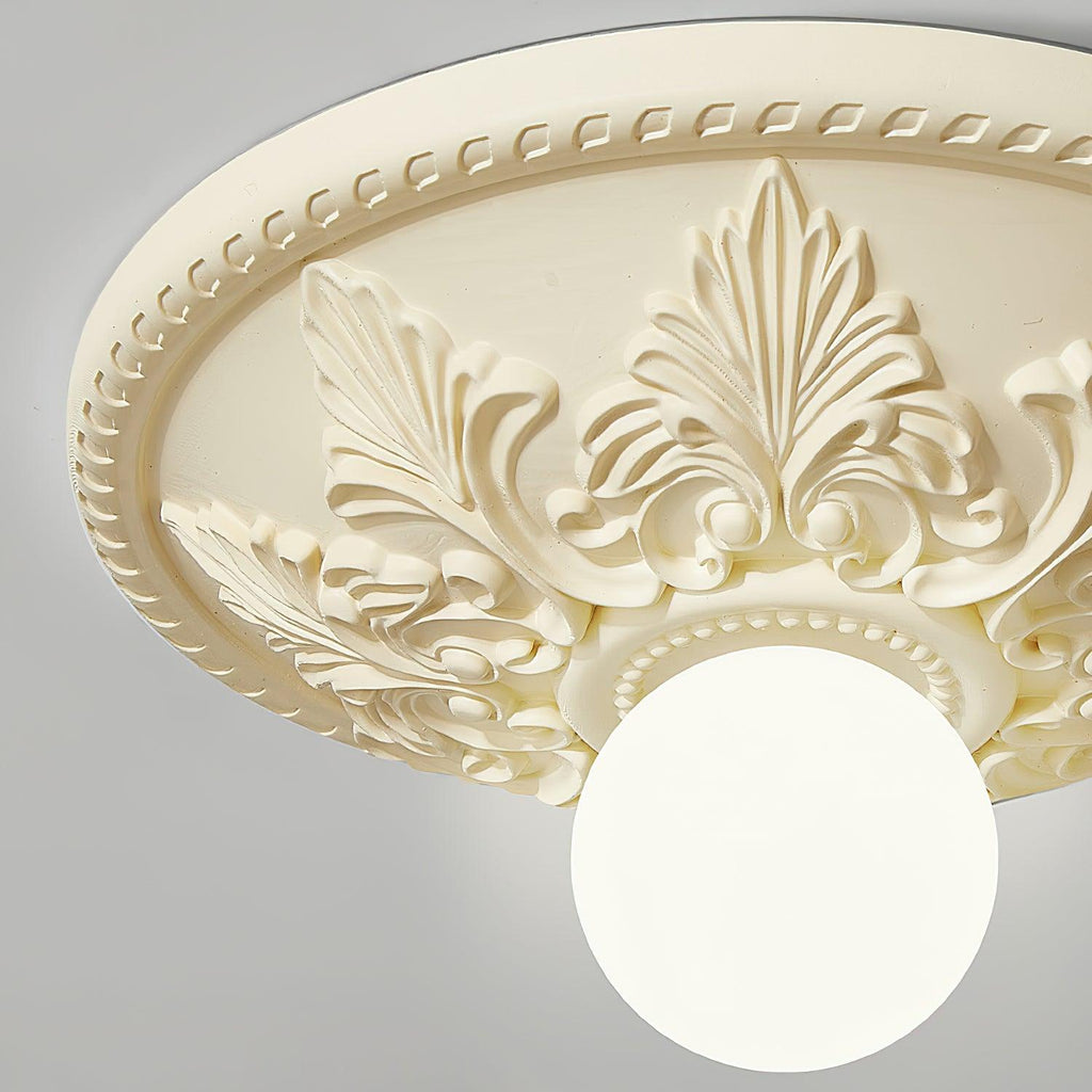 Ceiling Light Resin Canopy Glass Globe Classic Ornate
