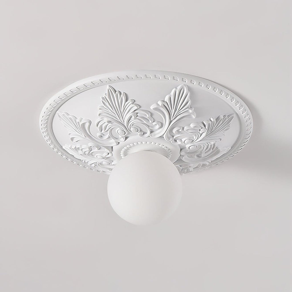 Ceiling Light Resin Canopy Glass Globe Classic Ornate