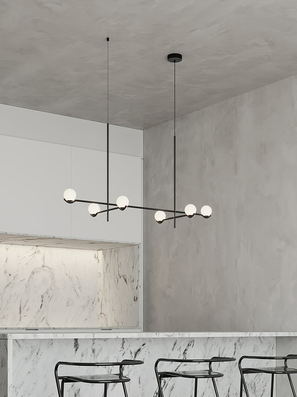 Fayno White Globe Chandelier