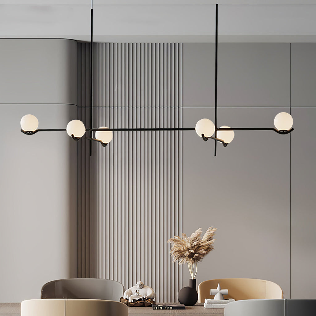 Fayno White Globe Chandelier