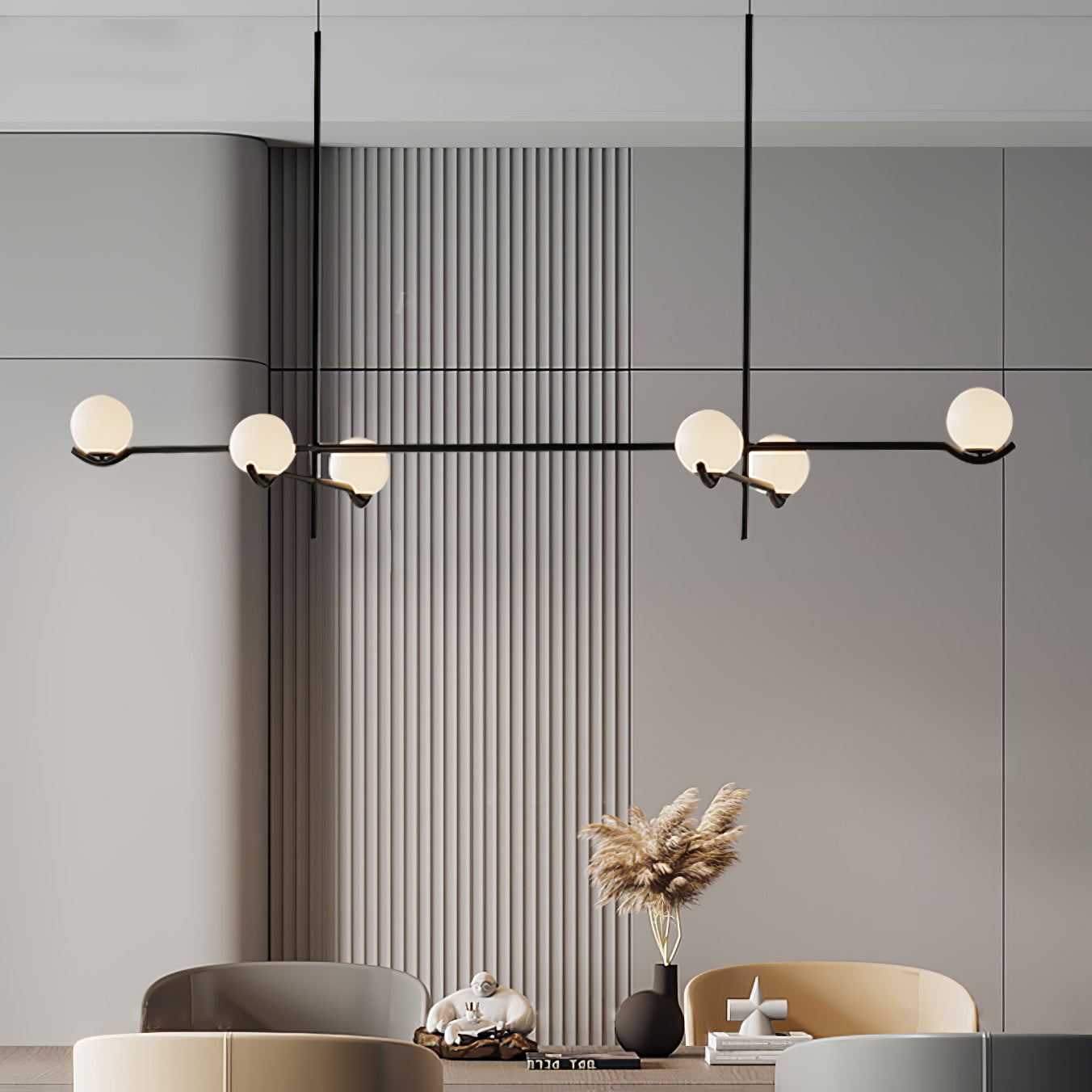Fayno White Globe Chandelier