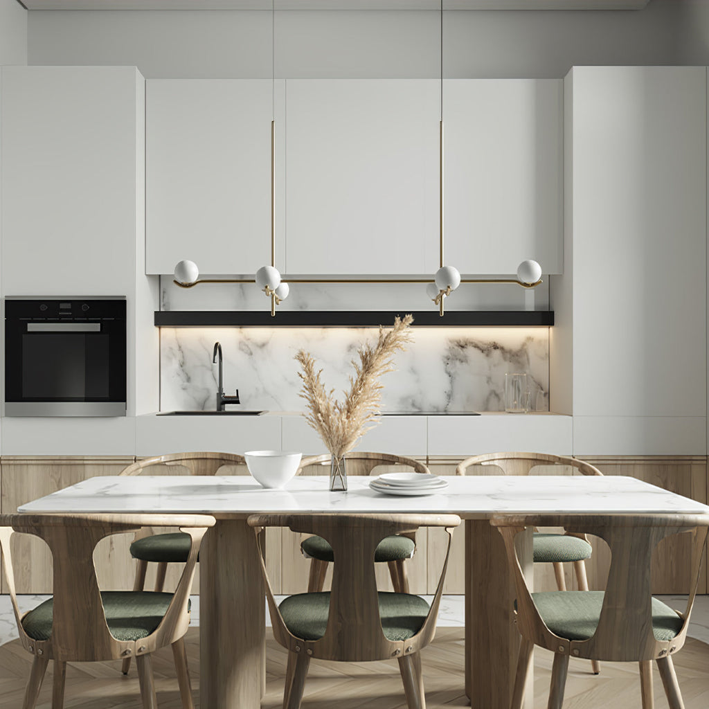 Fayno White Globe Chandelier